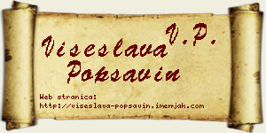 Višeslava Popsavin vizit kartica